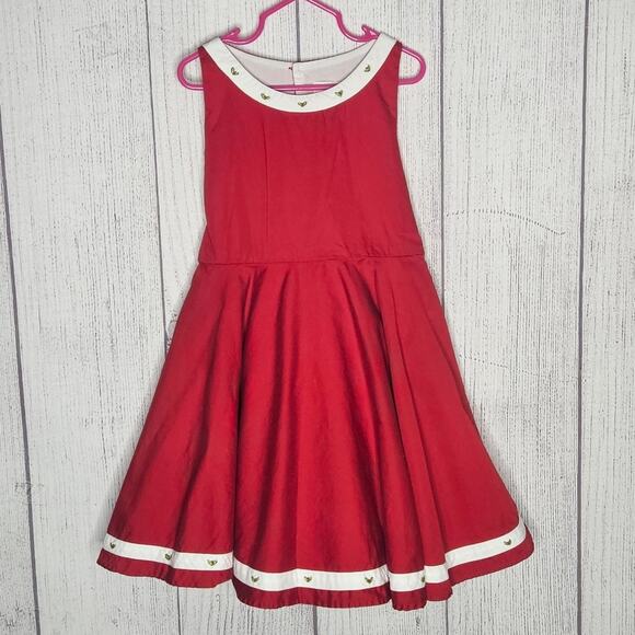 Well Dressed Wolf Red Holly Berry Midi Christmas Dress, size 6 - Picture 1 of 6